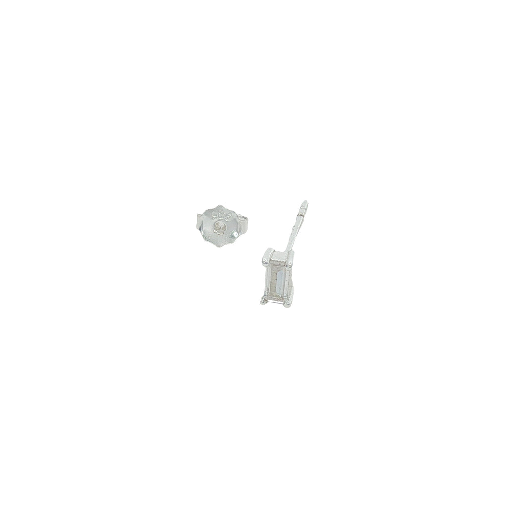 Boucle d'oreilles puce argent 925 zircon baguette