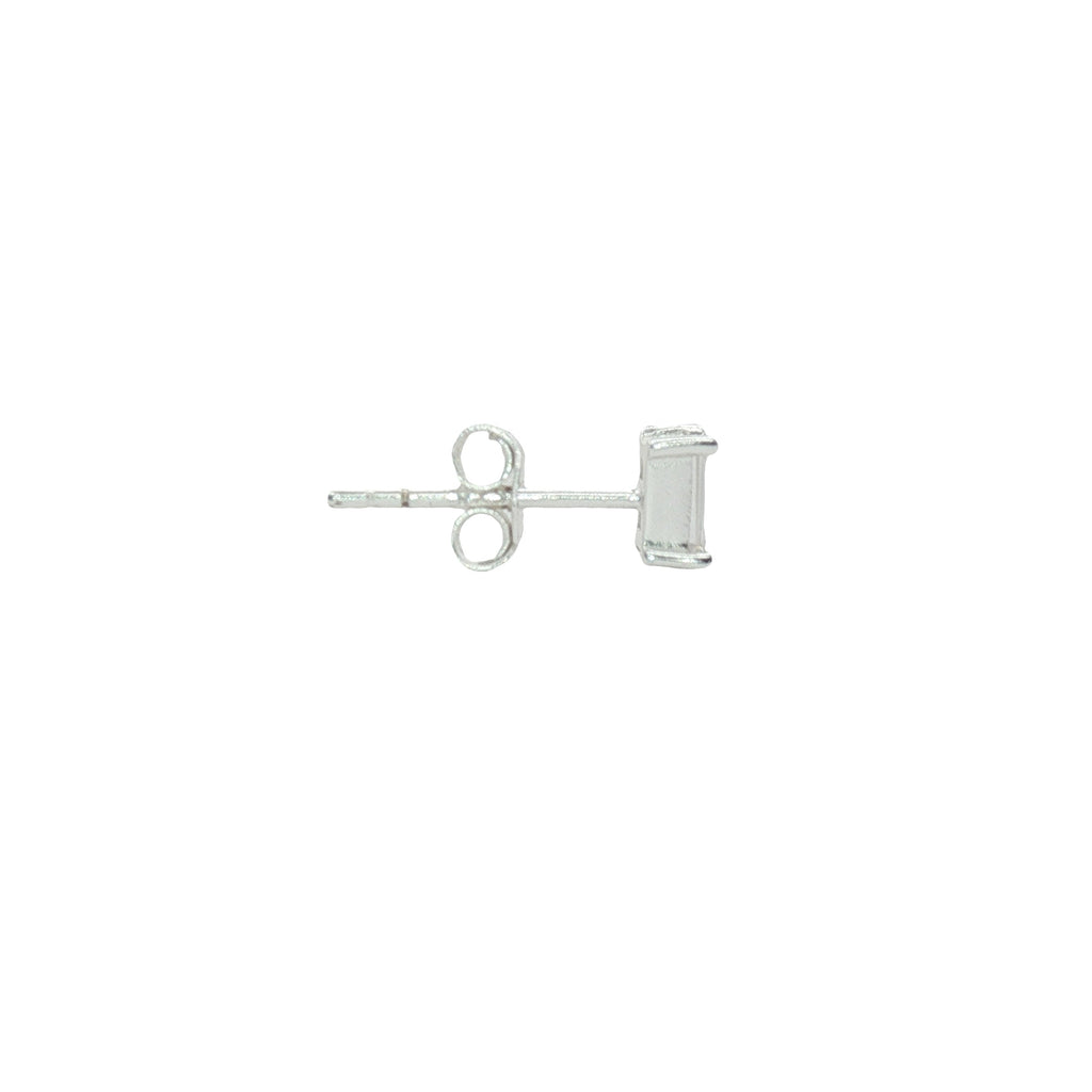 Boucle d'oreilles puce argent 925 zircon baguette