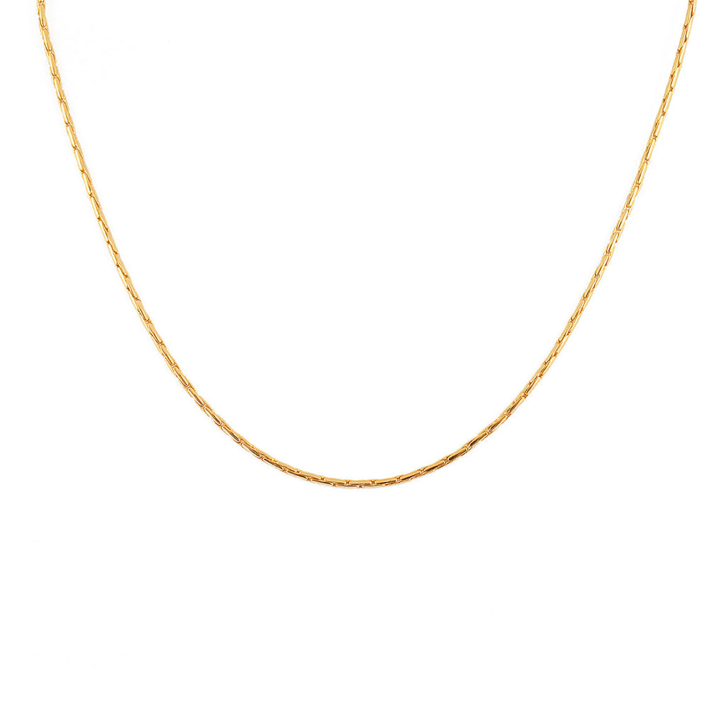 Collier doré maille haricot ronde