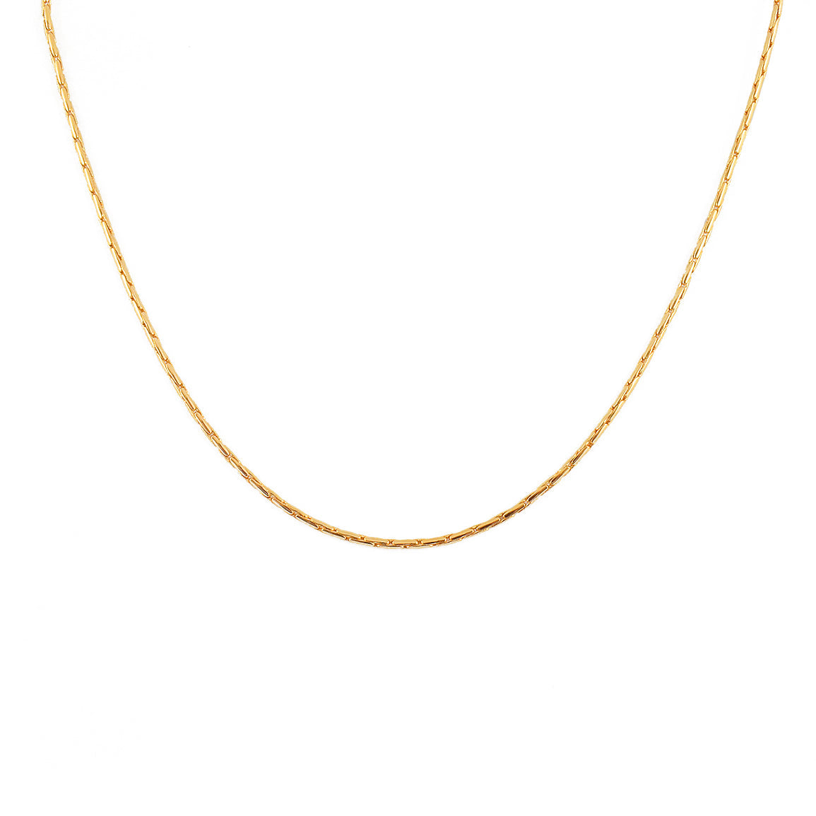 Collier doré maille haricot ronde