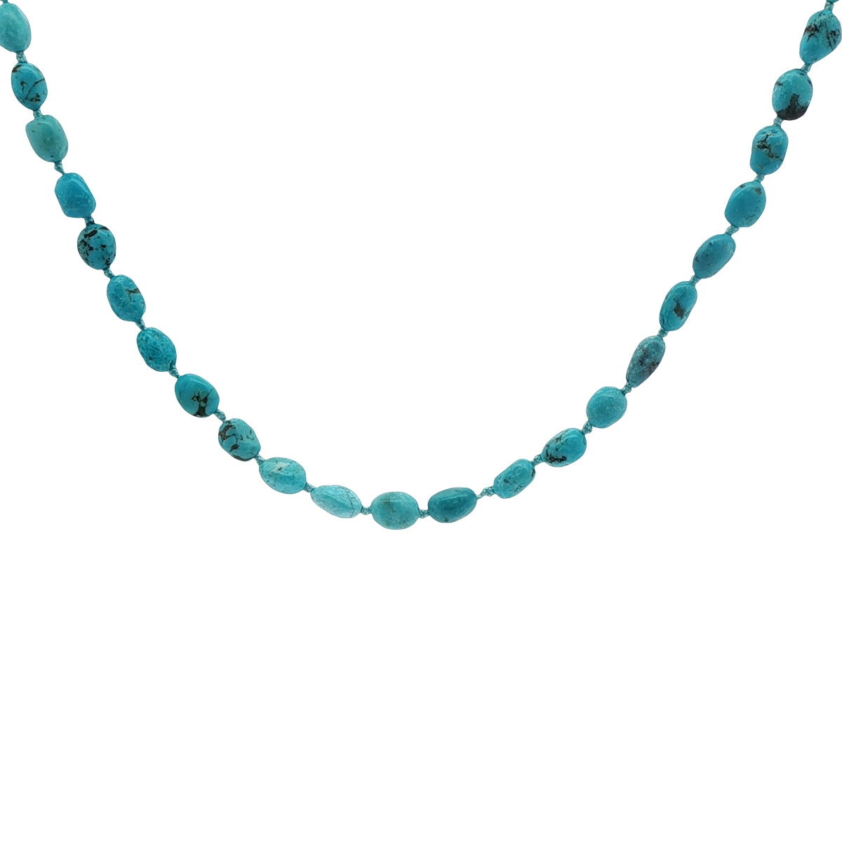 Collier doré pierres turquoise 38 cm