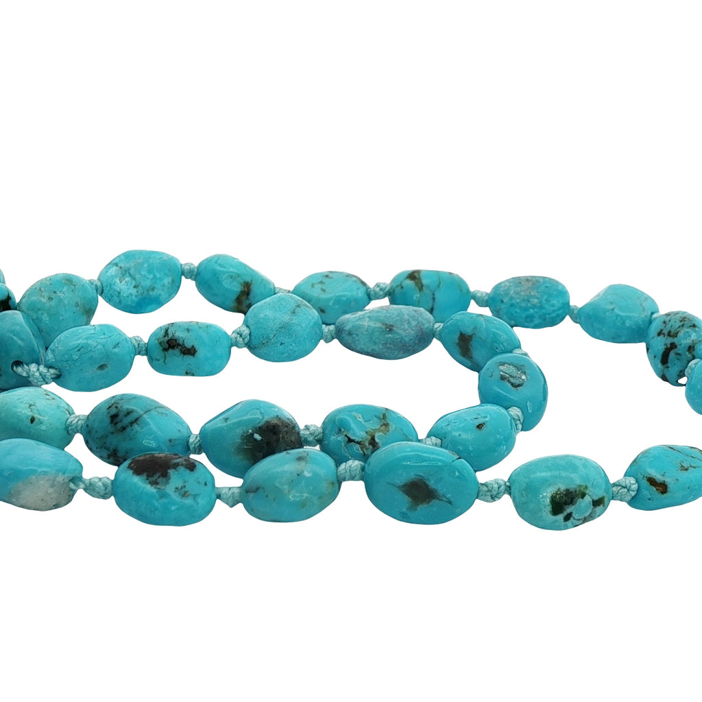 Collier doré pierres turquoise 38 cm