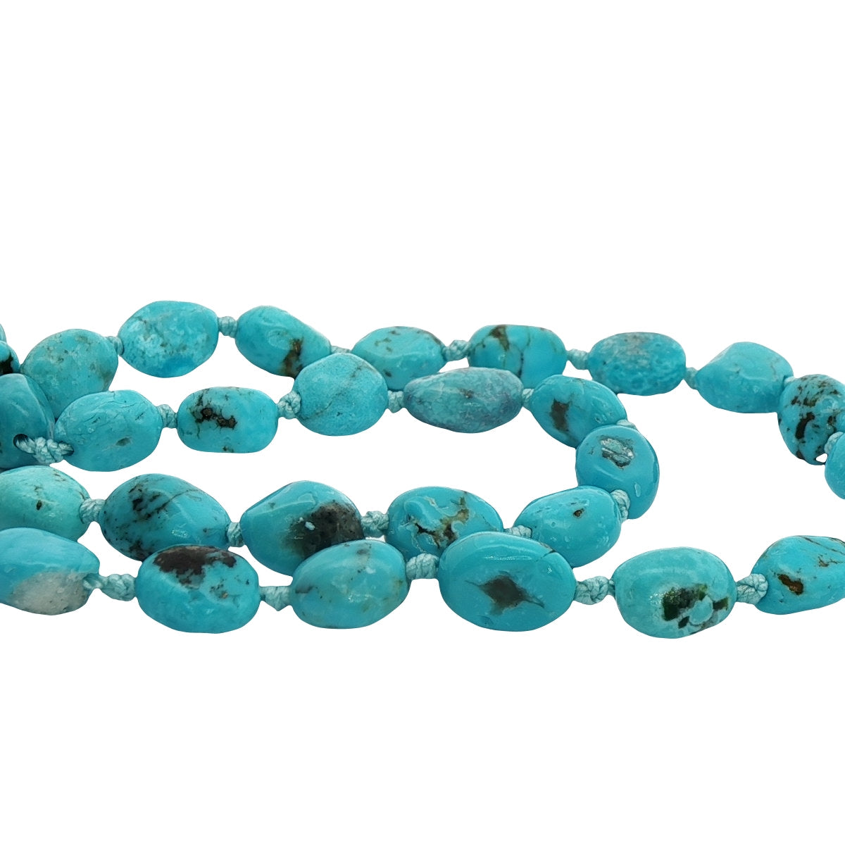 Collier doré pierres turquoise 38 cm