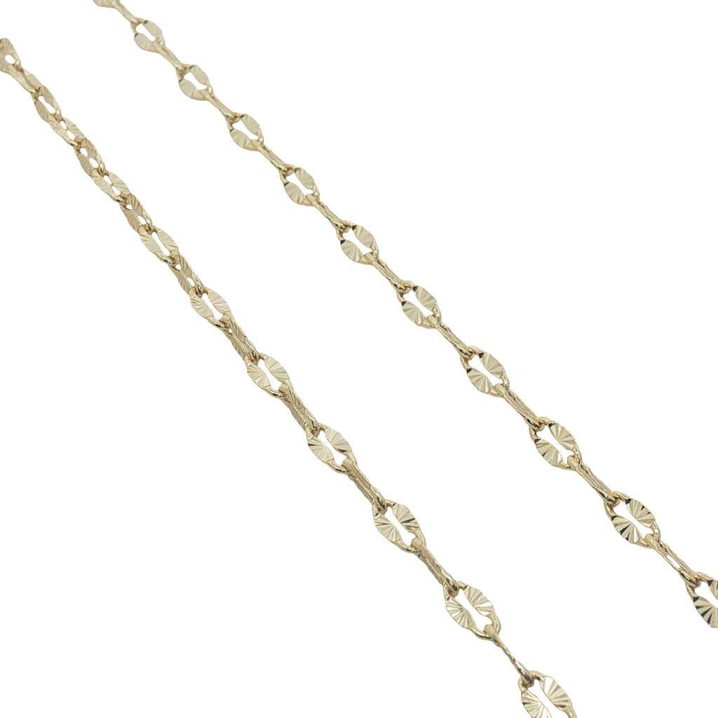 Collier doré maille ovale ciselée 1,9 mm
