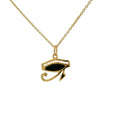 Collier doré oeil d'Horus avec onyx noire 42 cm