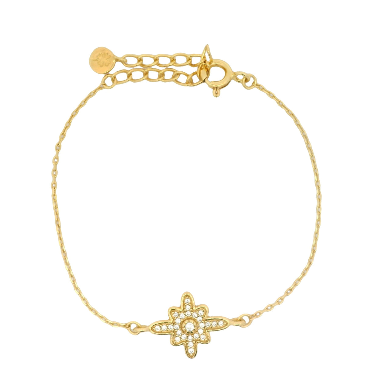 Bracelet doré étoile des vents et zircons