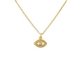 Collier petit oeil doré et zircons blancs