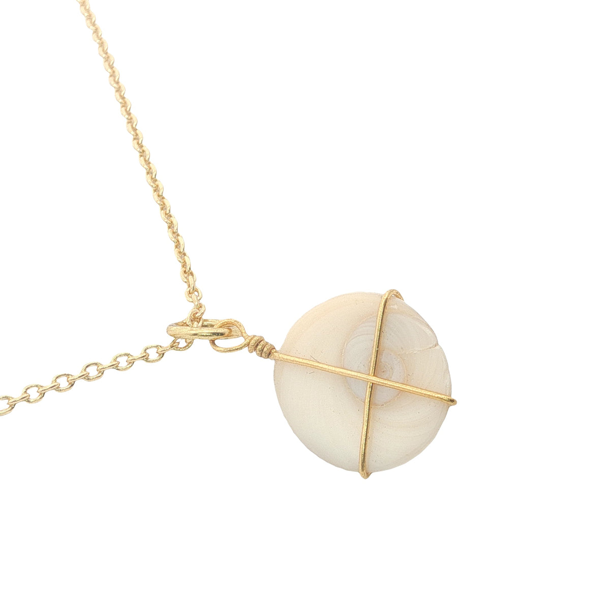 Collier doré petit oeil de Sainte Lucie avec fil doré 42 cm