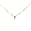 Collier doré double anneau ovale tressé et zircons blancs 42 cm