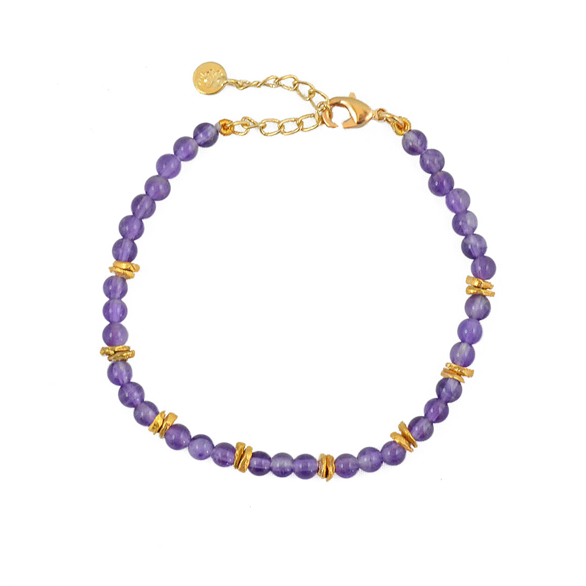 Bracelet doré pierres naturelles et disques dorés - AGATE