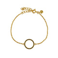 Bracelet doré anneau zircons - ZIRCONS NOIRS