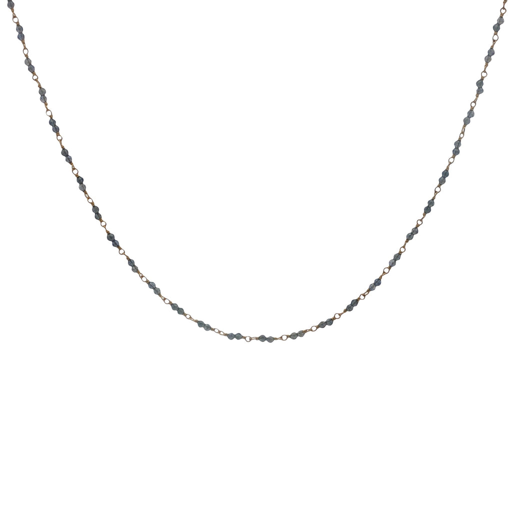 Collier doré avec duo iolite 50 cm