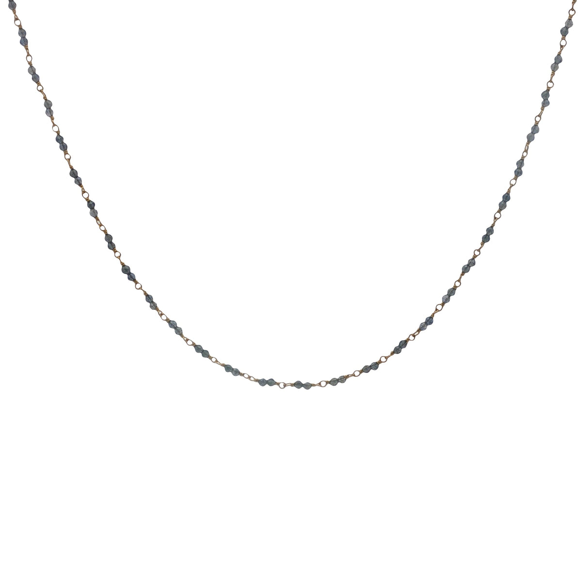 Collier doré avec duo iolite 50 cm