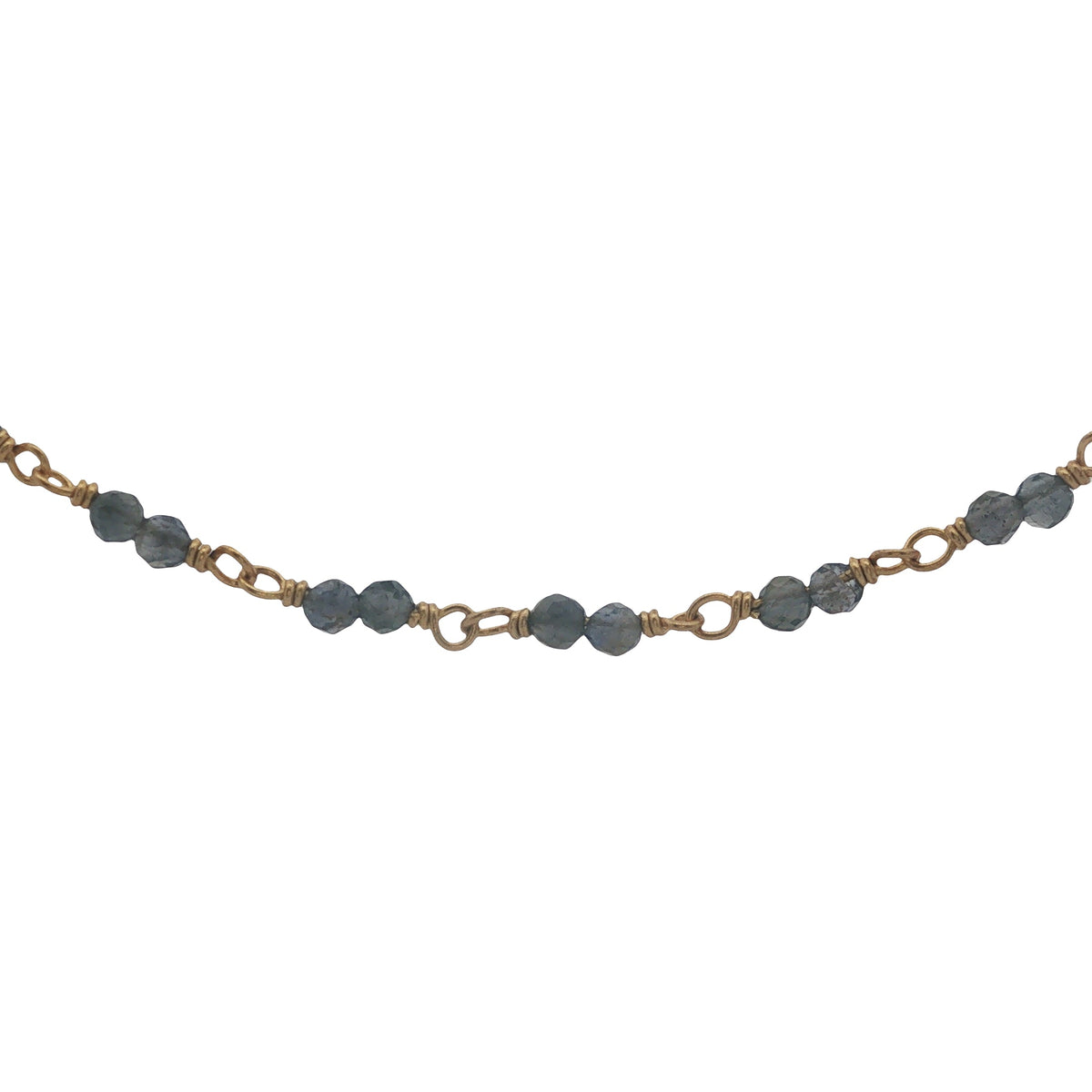 Collier doré avec duo iolite 50 cm