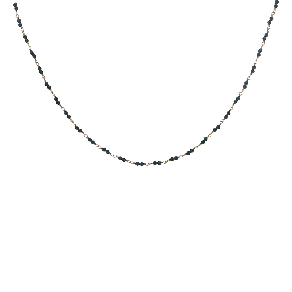 Collier doré avec duo onyx noire 50 cm