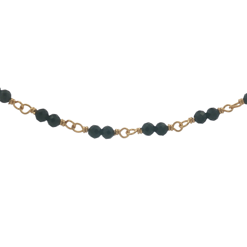 Collier doré avec duo onyx noire 50 cm