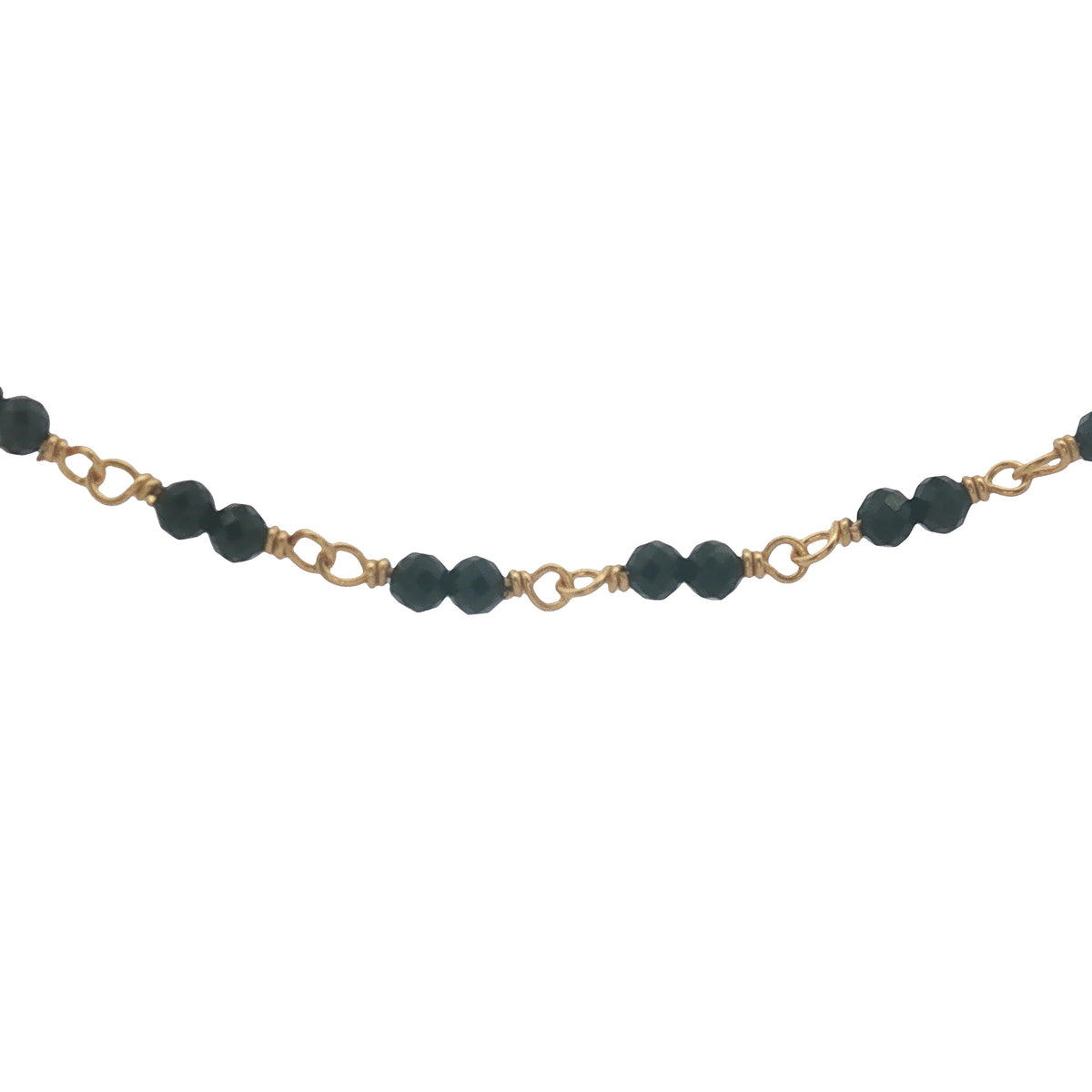 Collier doré avec duo onyx noire 50 cm