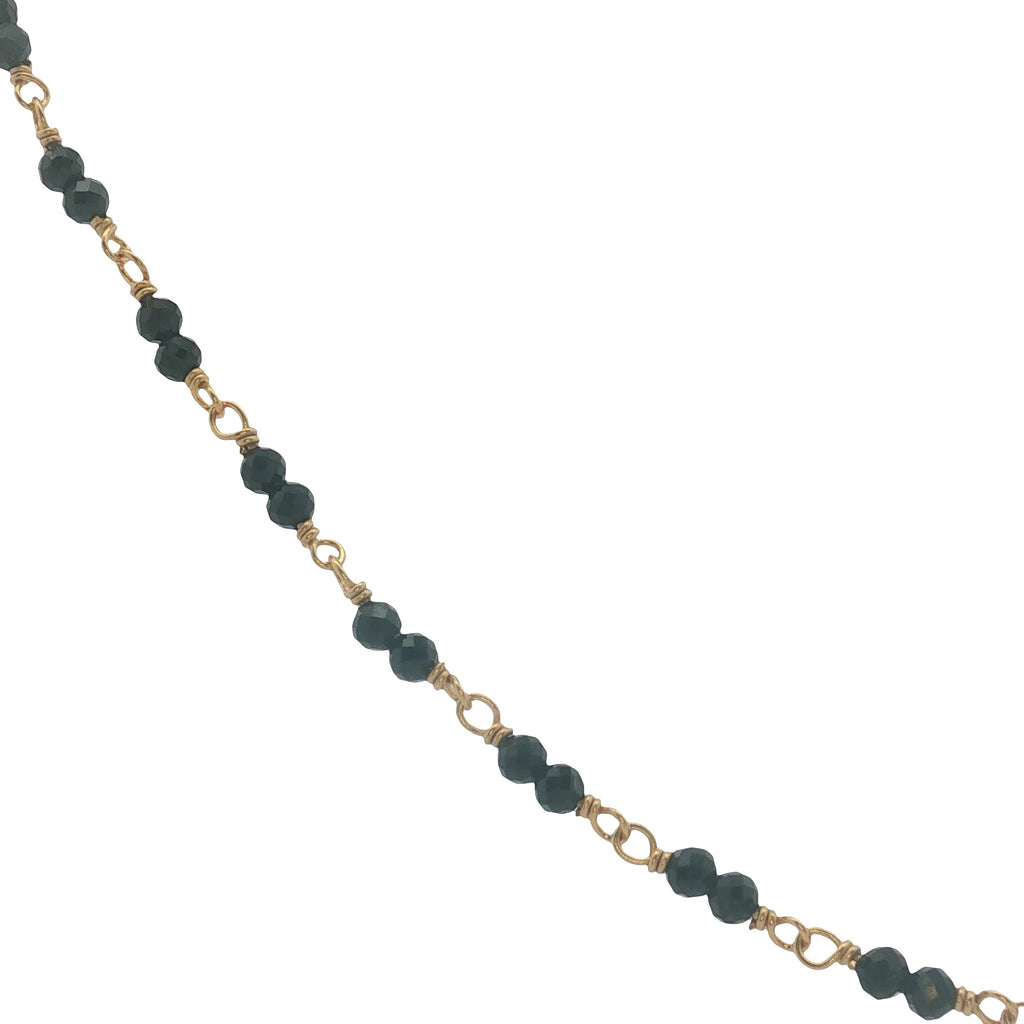 Collier doré avec duo onyx noire 50 cm