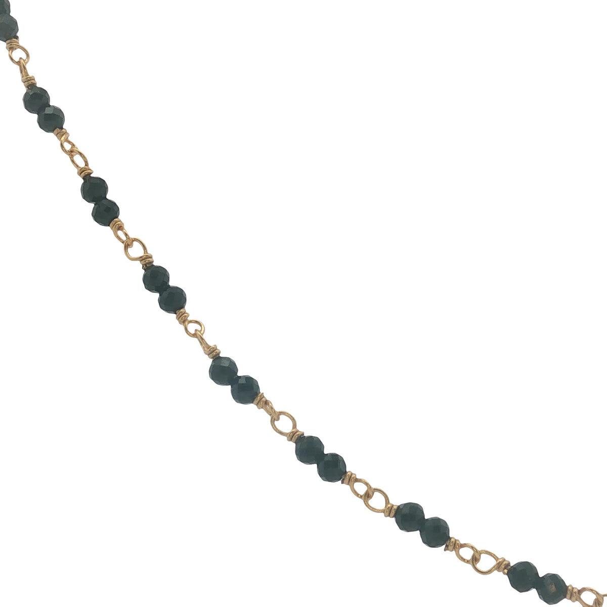 Collier doré avec duo onyx noire 50 cm