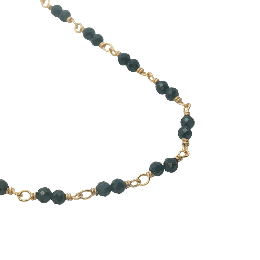 Collier doré avec duo onyx noire 50 cm