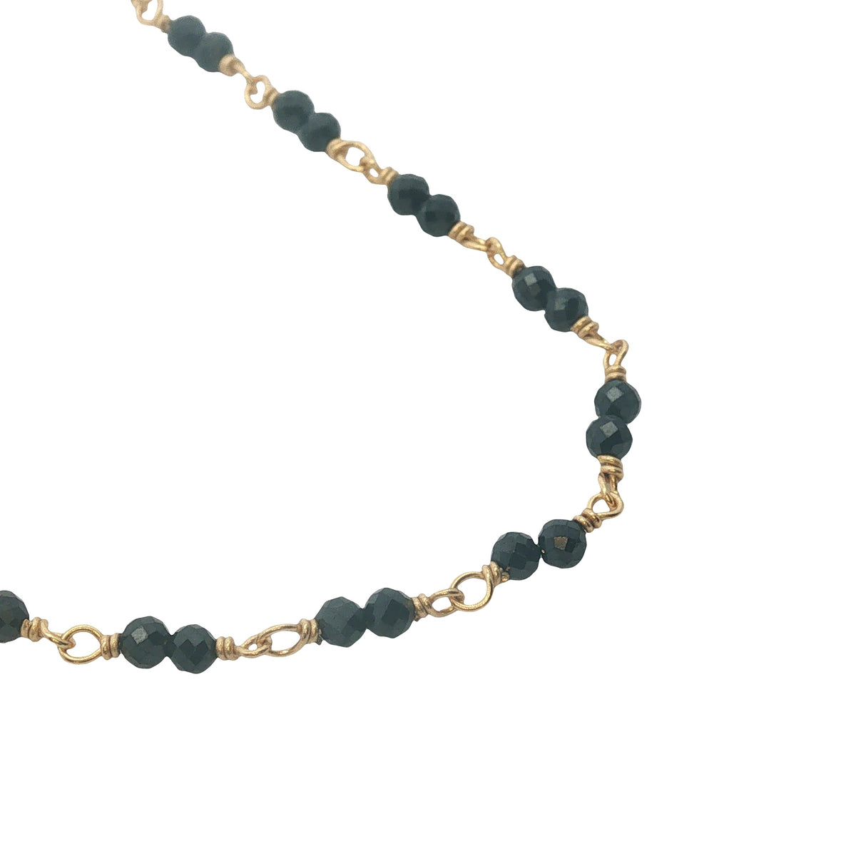Collier doré avec duo onyx noire 50 cm
