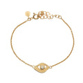 Bracelet doré oeil avec pierre de lune