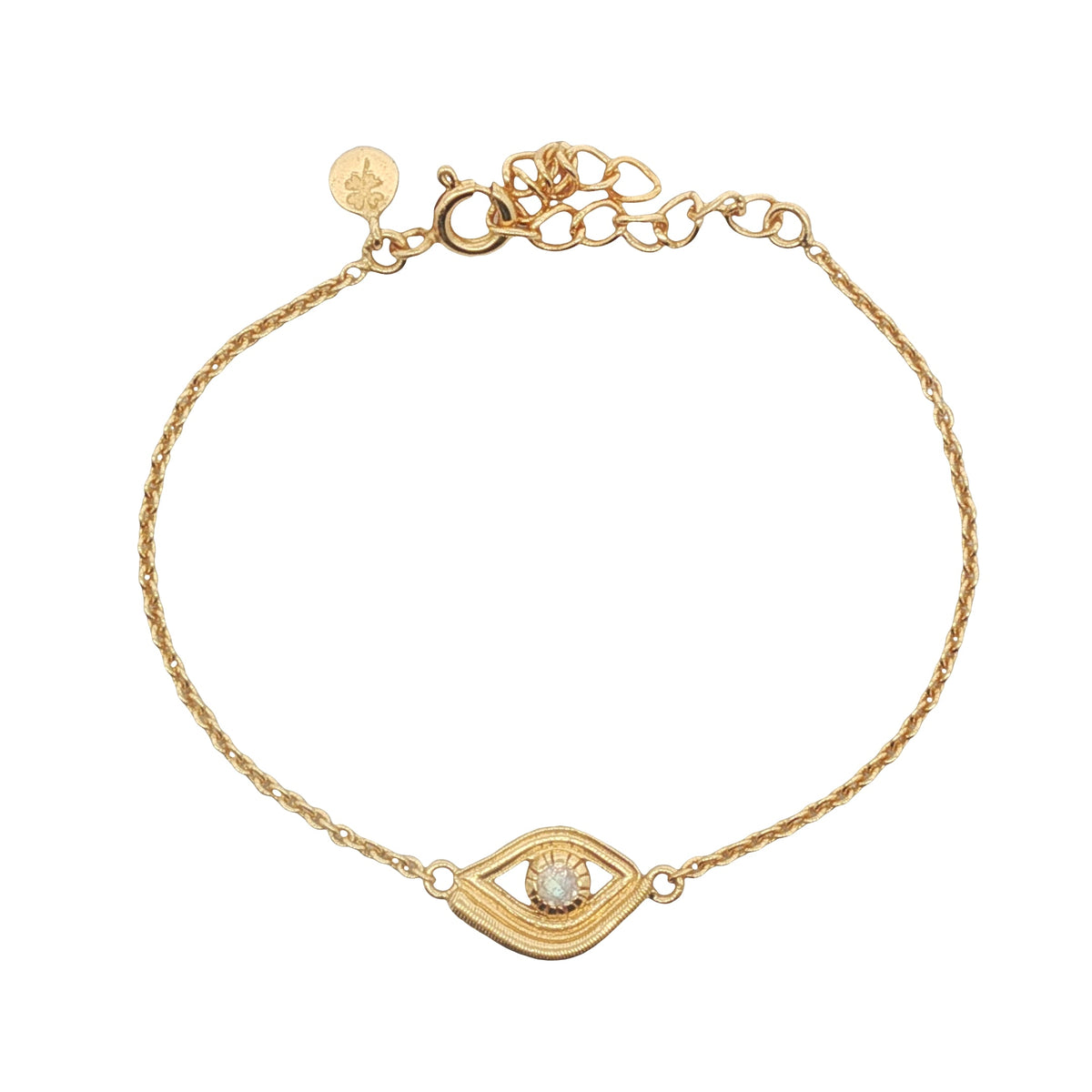 Bracelet doré oeil avec pierre de lune