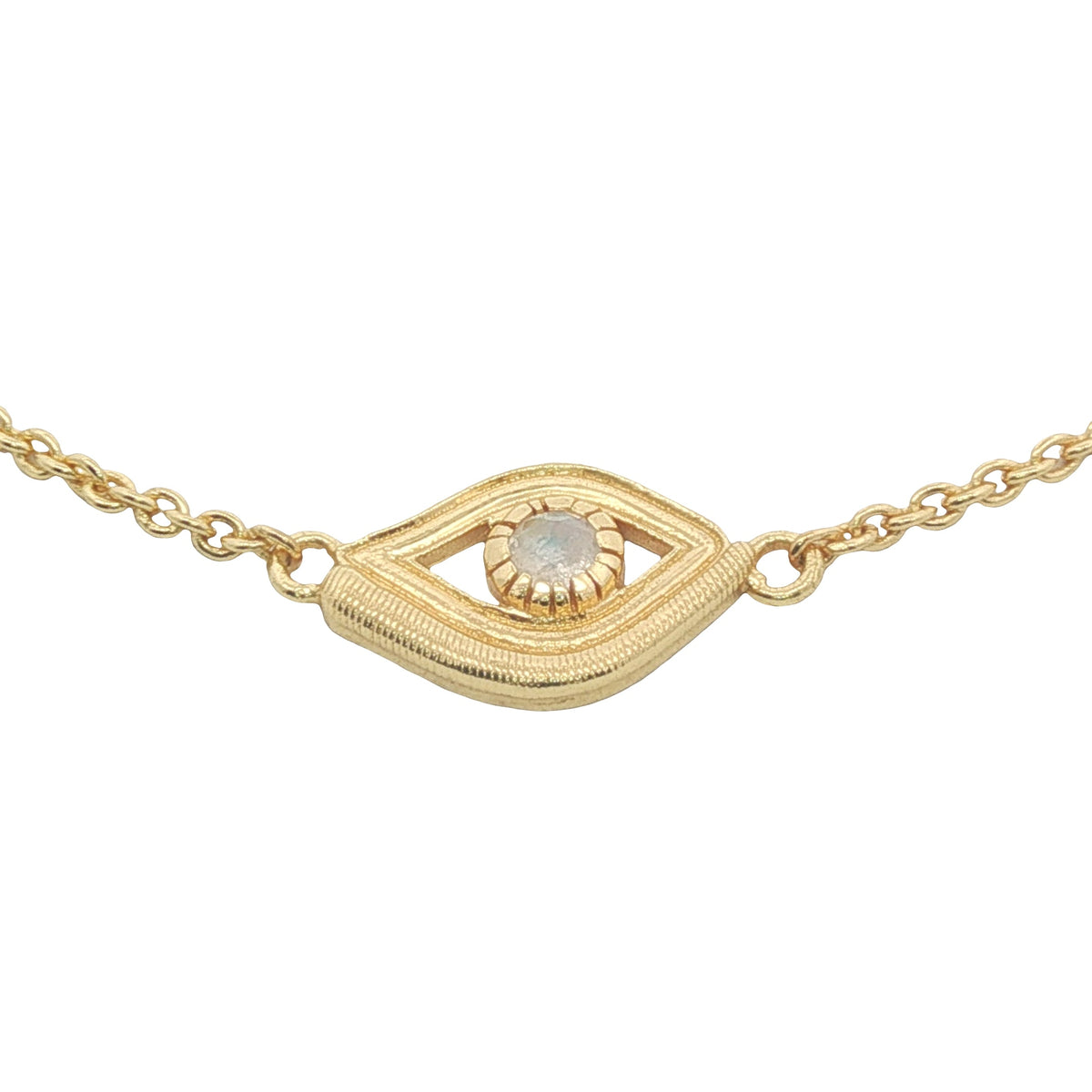 Bracelet doré oeil avec pierre de lune