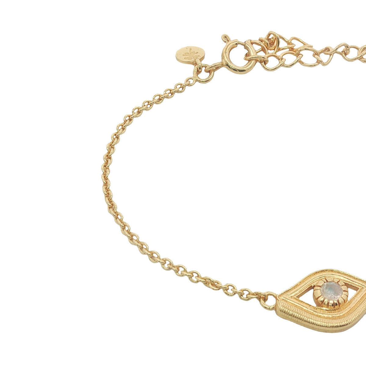 Bracelet doré oeil avec pierre de lune