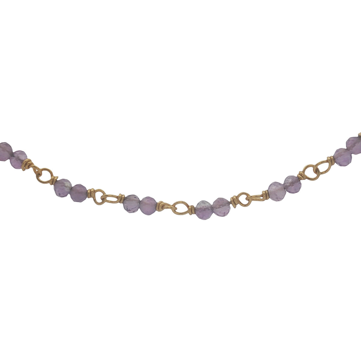 Collier doré avec duo améthyste 50 cm