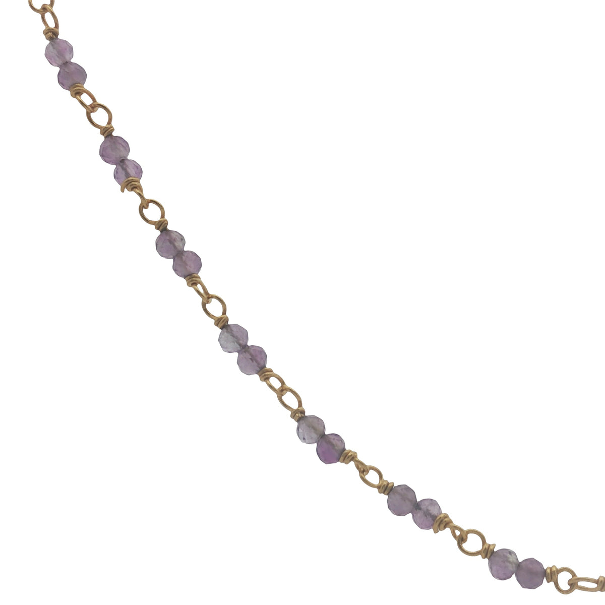 Collier doré avec duo améthyste 50 cm