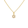 Collier doré petite étoile de David en zircons 42 cm