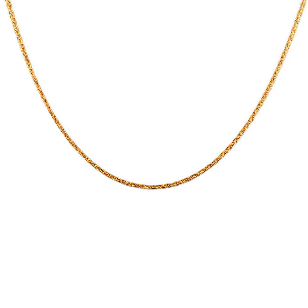 Collier doré maille palmier carrée - 38CM