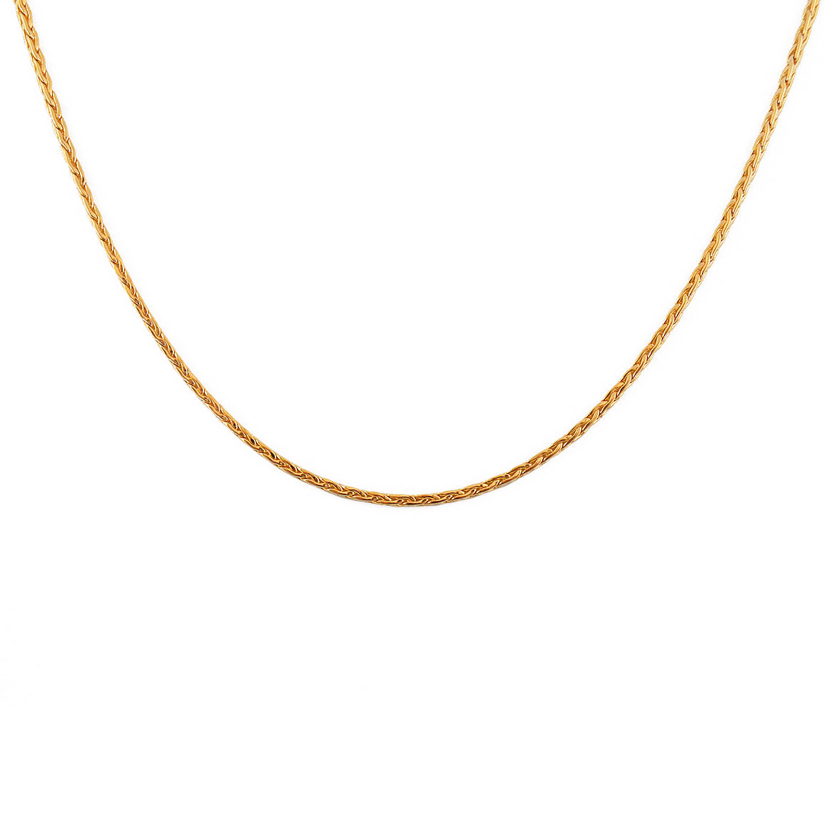 Collier doré maille palmier carrée - 38CM