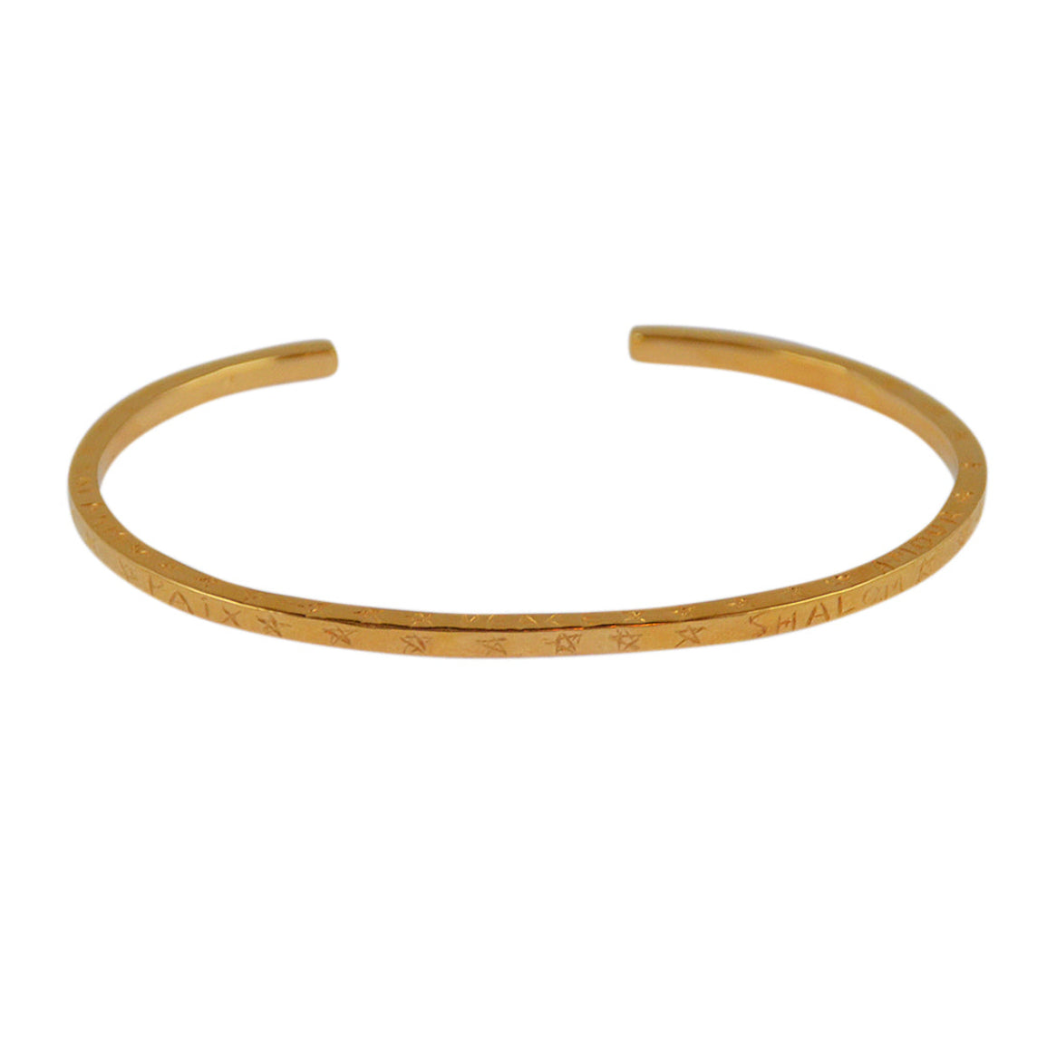 Jonc doré étoiles peace amour - Bracelets