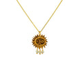 Collier doré pendentif astres et pampilles pierre - PERLE -