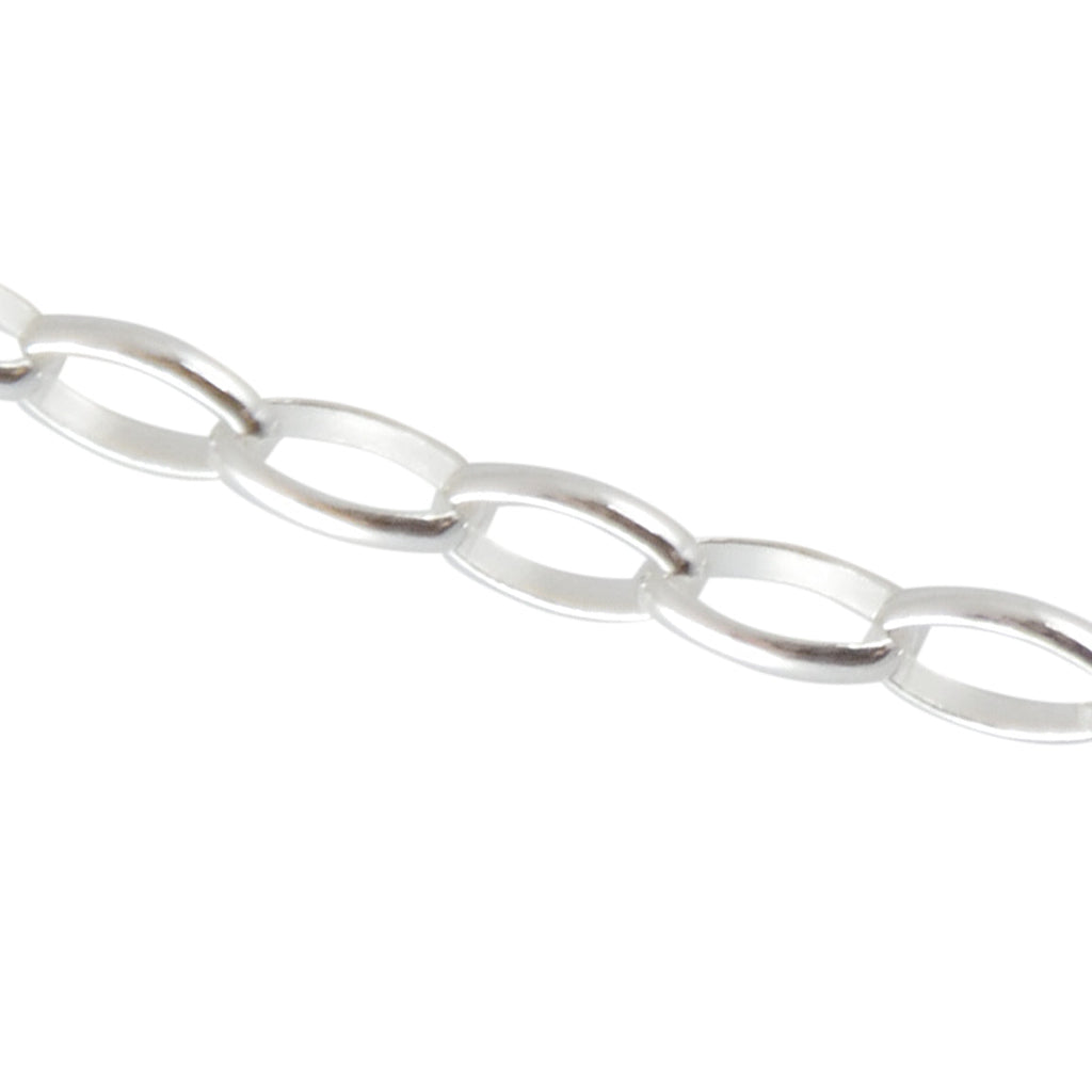 Collier argent maille Jaseron oval