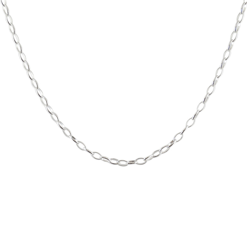 Collier argent maille Jaseron oval