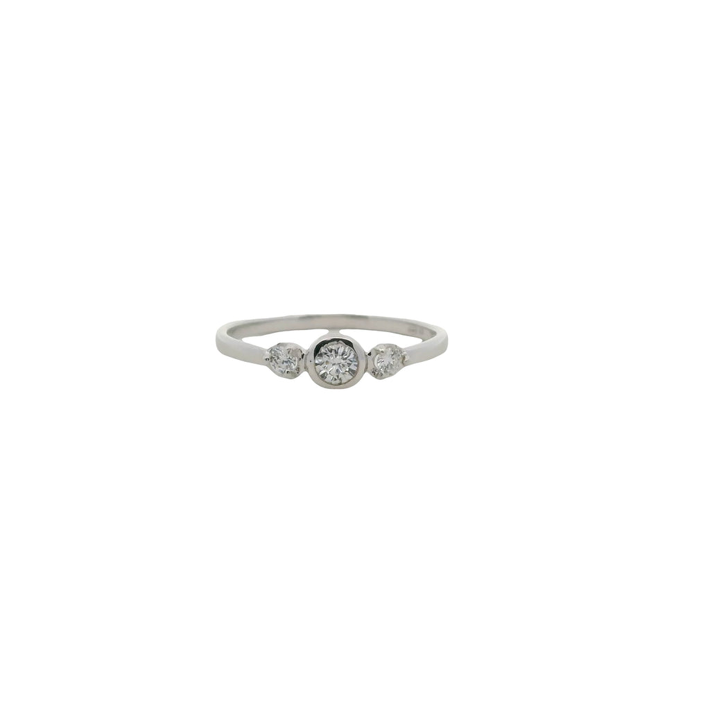 Bague trilogie en argent 925 et zircons