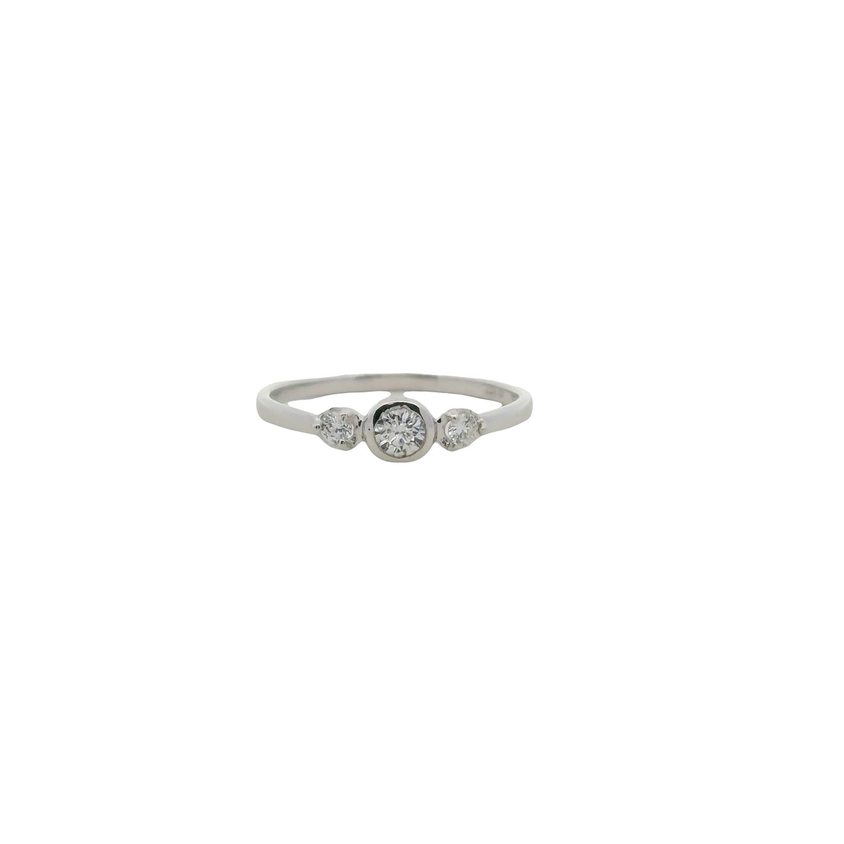 Bague trilogie en argent 925 et zircons