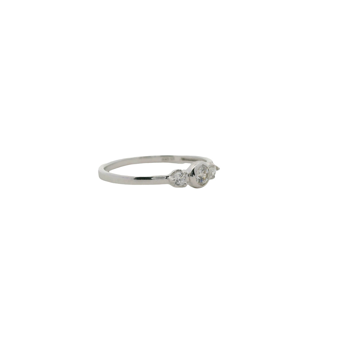 Bague trilogie en argent 925 et zircons