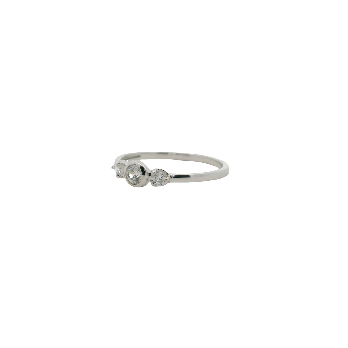 Bague trilogie en argent 925 et zircons
