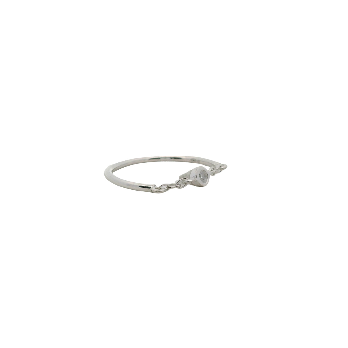 Bague fine argent 925 chaine et zircon