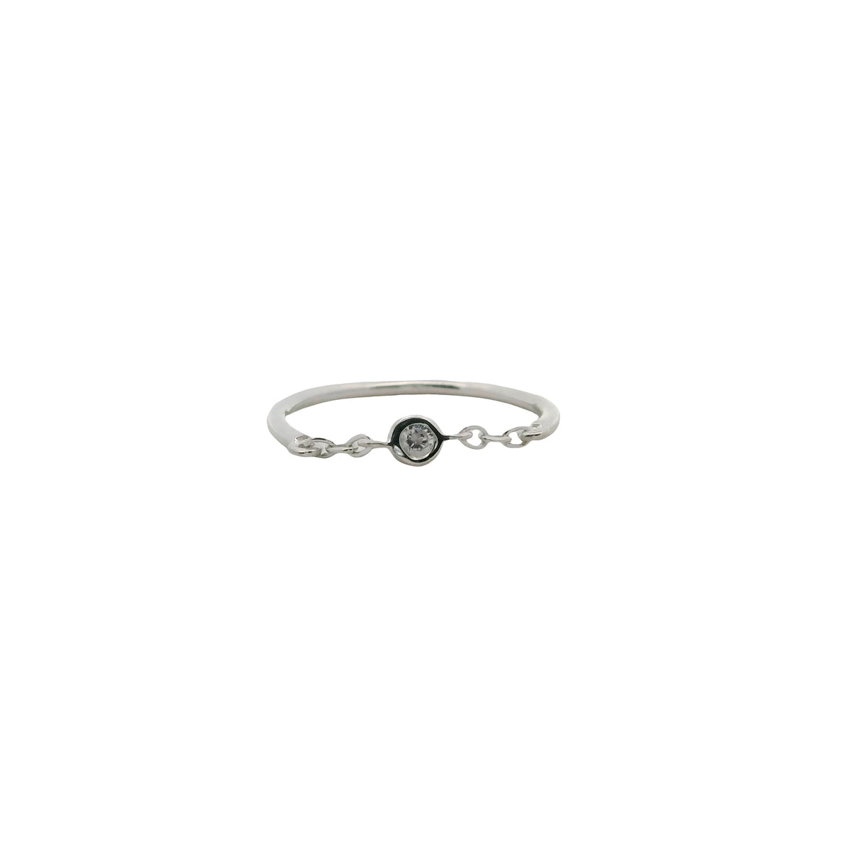 Bague fine argent 925 chaine et zircon