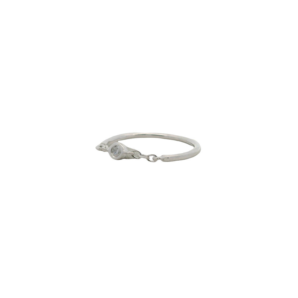 Bague fine argent 925 chaine et zircon