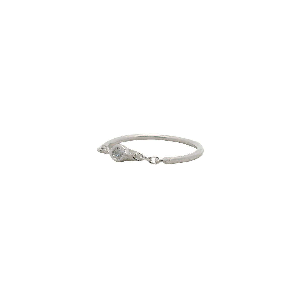 Bague fine argent 925 chaine et zircon