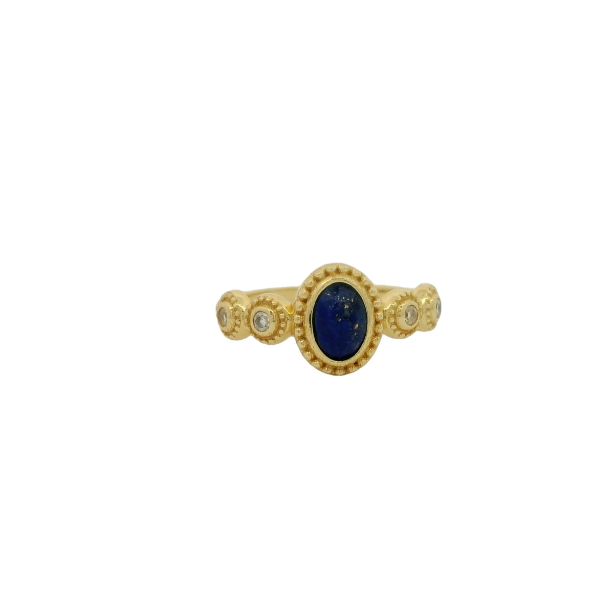 Bague dorée baroque pierre et zircons