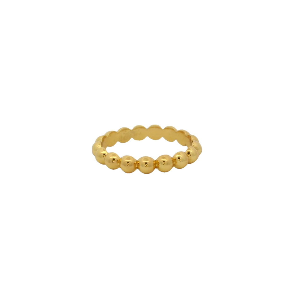 Bague fine dorée avec boules