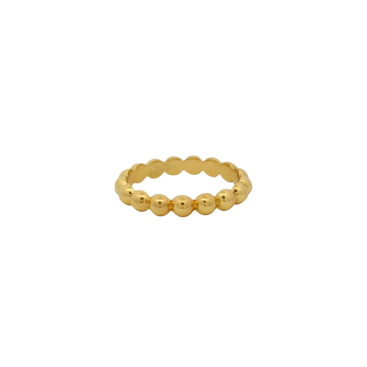 Bague fine dorée avec boules