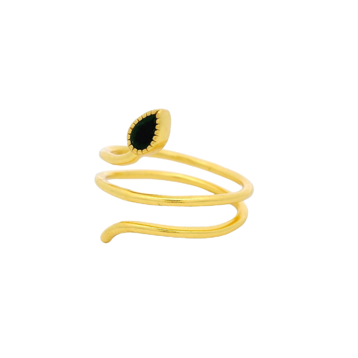 Bague doré serpent et onyx noire